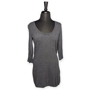 Anthropologie coincidence & change Gray & Maroon 3/4 Sleeve Sweater Dress Size L